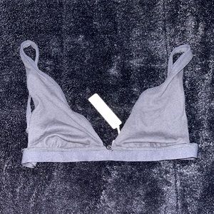 SKIMS lace pointelle plunge bralette | color : black